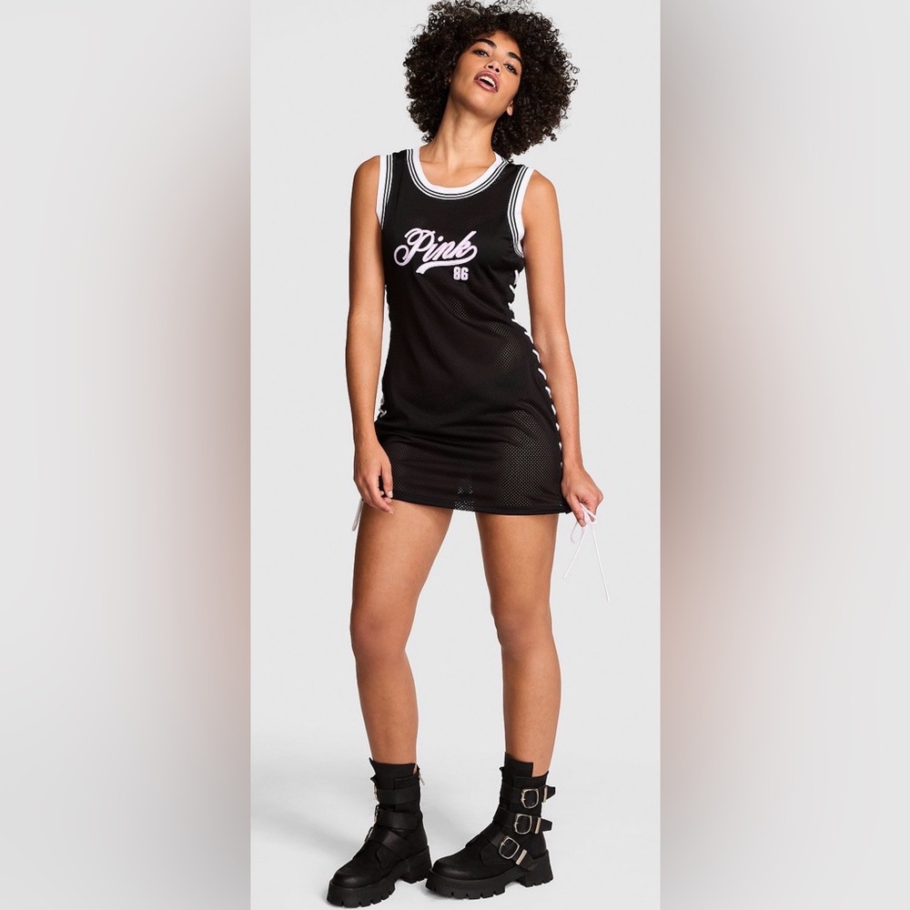 PINK Victoria's Secret Varsity Lace Up Mini Dress- NWT - Picture 3 of 3